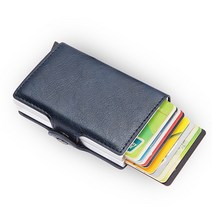 합성 데크 목재 합판 원목 방부목최고 품질의 Rfid 지갑 남자 돈 가방 미니 남성 알루미늄 카드 작은 클러, 06 Blue