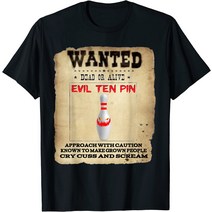 볼링유니폼 볼링티셔츠 볼링티 Evil Ten Pin 10 Funny Bowling Short Sleeve T