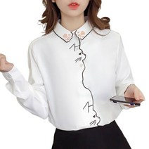 new 봄 긴팔 니트 여성 블라우스 셔츠 가을 패턴 화이트 오피스 소녀 7902
