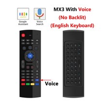MX3 에어 마우스 음성 백라이트 원격 제어 2.4G RF 무선 키보드 안드로이드 TV 박스용, 03 MX3 M Voice
