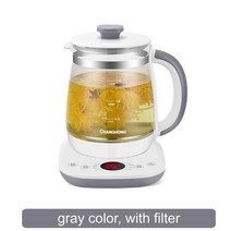 약탕기 중탕기 차탕기 전기 홍삼제조기 1.5l 스마트 건강 냄비 높은 붕규산 유리 꽃, 필터가 있는 회색, DKK