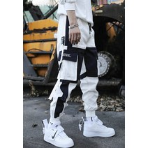 카고조거팬츠 기모 남성 작업복바지 Streetwear 남성용 멀티 포켓 카고 하렘 바지 힙합 캐주얼 트랙 조깅