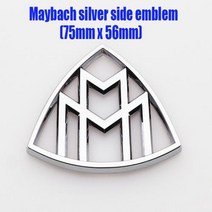 3D 마이바흐 사이드 엠블럼 ABS 자동차 로고 스티커 후면 범퍼 테일 도어 트렁크 액세서리 1 개, Maybach silver+side emblem