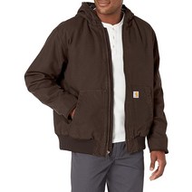 Carhartt 남성용 루즈 핏 워시드 덕 단열 액티브 재킷 다크 브라운. 394065, X-Large, Dark Brown