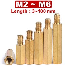 암수 황동 육각 스탠드오프 보드 스터드 메트릭 나사 기둥 PCB 마더보드 스페이서 볼트 M2M25M3M4 M6 3 100mm, 52.M3 Thread 6mm  14mm  30pcs