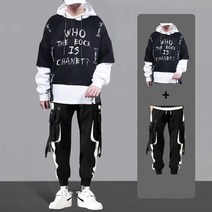 봄 가을 패션 남성 세트 힙합 후드 스웨트 셔츠 남성 캐주얼 조깅 탄성 허리 바지 남성 의류 운동복 세트
