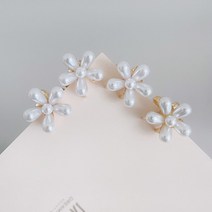 여름 패션 데이지 꽃 진주 작은 아이 헤어 클로 크랩 헤어핀 클립 스타일링 여자 액세서리, [03] 4Pcs