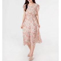 여성 여름 프릴 캡소매 플라워 원피스 평일룩 캐주얼원피스 외출원피스