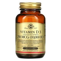 Solgar 솔가 비타민D3 250mcg 10000IU 120소프트젤, 1팩