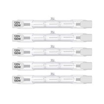 XBOCMY 5 팩 할로겐 R7S 78mm T3 100W 디밍 가능 1050lm J형 120V 기본 따뜻한 흰색 2700K 작업 보안 조경 조명 플로어 램프용 이중 종료 전구