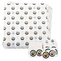 벅스웨이 김밥포장지200장+원형김밥스티커 100장, 1세트