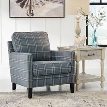 에쉴리가구 274 패브릭 블루 체크 1인 소파