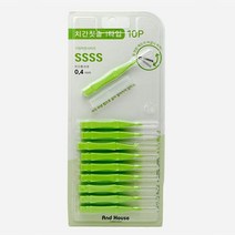 덴탈 치간 칫솔 치아 치실 이쑤시게 i형 10P 0.4mm SSSS, 20개