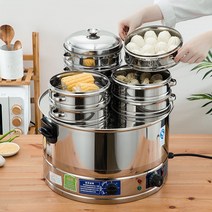 호빵기계 증기 상업용 아침 식사 테이블 냄비 접시, 3구 스팀오븐 47cm타이밍보온건조소화방지