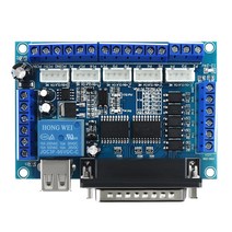 Nema17 Nema23 용 USB 케이블이있는 5 축 CNC 브레이크 아웃 보드 스테퍼 모터 드라이버 MACH3 병렬 포트 제어, [01] MACH3-USB