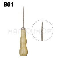 가죽공예 도구 나무 손잡이 송곳 바느질 도구 펀칭 가죽 구멍 펀치 DIY 수제 스티처 신발 수리, B01