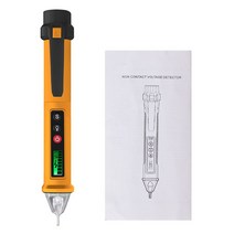 VC1010 디지털 전압 감지기 12-1000V AC/DC 용 비접촉 펜 테스터 미터 전류 전기 테스트 연필 2, 노란색