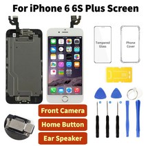 아이폰액정 본체 액정수리 LCD 아이폰 6 6S 플러스 6P 6SP 용 완전 스크린 풀 세트 전면 카메라 홈 버튼 3D 터치 디지타이저 어셈블리 교체, 6 black LCD Only, 6P black LCD Only
