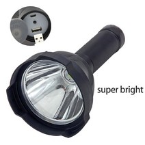 USB 충전식 Led 손전등 긴 범위 탐조등 3800 lm 강력한 슈퍼 밝은 랜턴 플래시 검색 빛 보조베터리 토치, 1개