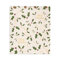 Merry Holly Festive Green 40 x 16 면 원단 홀리데이 인피니티 루프 타월