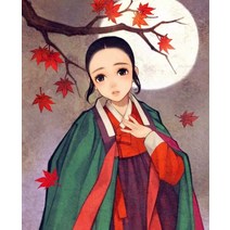 보석십자수 해바라기 DIY 다이아몬드 자수 한복 소녀 모자이크 모조 다이아몬드 그림 한국 여성 초상화 크, 11 square 45x60cm, 03 3