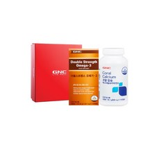 지앤씨 AK분당점 GNC AK백화점 더블 스트랭스 오메가-3 (120캡슐) + 코랄칼슘 마그네슘&비타민D (120캡슐) 세트, Free