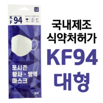 KF94 대형 1매 포시즌 미세먼지 황사 방역마스크 개별포장, 94대형