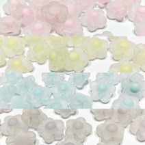 와컴 크런치 슬라임 재료 비즈 공예 무광반투명꽃비즈 4종 (500g 대용량), 블루