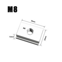 목공 루터 테이블 T 트랙 금속 빠른 작동 홀드 다운 클램프 세트 T-슬롯 T-트랙 도구 액세서리, 02 M8 small slider