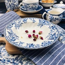 존슨브라더스 접시 빈티지 샐러드볼 세라믹 식기 디저트 접시 디너 플레이트 밥 그릇, 13개, 9인치 수프접시