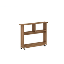 틈새 테이블 길고 가는 협탁 미니 슬림 선반 침대 옆 테이블 침대 사이드 좁고 긴 책상 콘솔 이동식 바퀴, 바퀴없음 - 웜 화이트 100x10