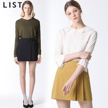 리스트 캐리 랩 프론트 솔리드 미니 스커트