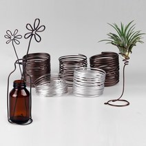 [500g/ 굵기다양] 공예 원예 알루미늄 와이어 철사 끈 공예용 원예용, 갈색 500g, 3mm (길이_약25미터)