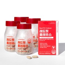 레드핏 콜레우스 다이어트 보조제 갱년기 유산균 영양제 비오틴 엽산 보이차 레몬밤 미네랄 60정x1box, 레드핏 콜레우스 4box