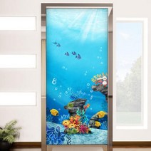 아트박스/꾸밈 bf501-아름다운바다일러스트_현관문시트지, 1.물고기