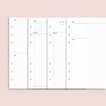 데이스테이션 A6 B6 퍼스널 6공 바인더 다이어리 리필 속지 데일리 스터디 플래너, 120g, 04 데일리 3mm 리스트