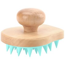 두피관리용 머리마사지기 두피 마사지기 샴푸 브러시 목재 습식 및 건식 모발 관리 비듬 제거용 실리콘 강모가 있는 샤워 스크러버 각질 제거제 성장흰색, [02] 녹색