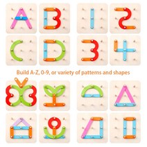 교구 D-FantiX 나무 문자 번호 분류기 퍼즐 교육 스태킹 블록 장난감 모양 색상 건설 보드 완구 어린이를위, 한개옵션0