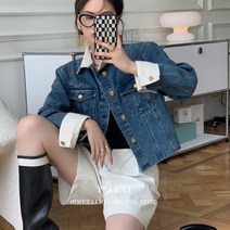 시크한 스트릿 빈티지 유니크 오버핏 루즈핏 빅사이즈 패션 스물다섯스물하나 아우터 여성청자켓