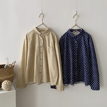 코지23 / 여자 러블리 데일리 모던 땡땡이 도트패턴 셔츠