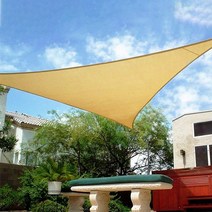 매쉬 패브릭 썬쉐이드 삼각 사각 차광막 옥상 정원 펜션 수영장 천막 그늘막 차단막, 매쉬썬쉐이드, 삼각베이지 3.6M