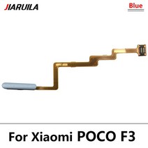 핑거 지문 스캐너 플렉스 케이블 Xiaomi Poco F3 터치 ID 센서 홈 버튼 키 스마트 폰 PocoPhone F3, 02 Poco f3 Blue