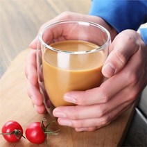셀러허브 생활리빙 [로하티] 러브굿 이중 유리컵 홈카페 투명 물잔, 기본, 색상:단일색상|사이즈:기본