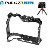 브이로그 카메라캐논 EOS R10 PULUZ 금속 카메라 케이지 안정기 리그 1/4 및 3/8 나사 구멍, 한개옵션0