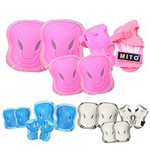 [미토] 유아 어린이 아동 킥보드 자전거 인라인 크루져보드 보호대 안전보호장비, 제품선택:보호대 S 블루