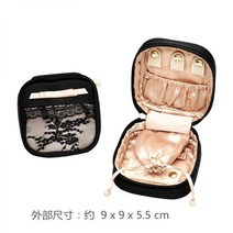 레이스파우치 리본 레트로 플라워 휴대용 메이크업 화장품 위생용품 프릴, 액세서리 케이스