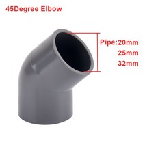 PVC배관자재 20/25/32mm 그레이 PVC 파이프 피팅 스트레이트 엘보 티 크로스 커넥터 워터 어댑터 3 4 5 6, 02 B_01 I.D 20mm