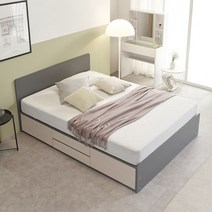 베리 수납형 서랍형 침대 슈퍼싱글 퀸 평상형 프레임, 그레이워시
