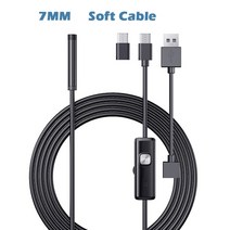 5.5MM 7MM 내시경 카메라 3 인 1 c타입 마이크로 USB 미니 렌즈 파이프 검사 6led IP67 방수 안드로이드, 01 7MM Soft Cable_03 2m