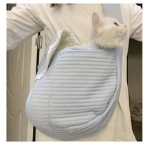패션 개 캐리어 슬링 가방 캔버스 통기성 야외 하이킹 작은 애완 동물 토트 백 캔디 컬러 강아지 새끼 고양이 여행 어깨 가방, 라이트 블루, 남 0-7.5KG